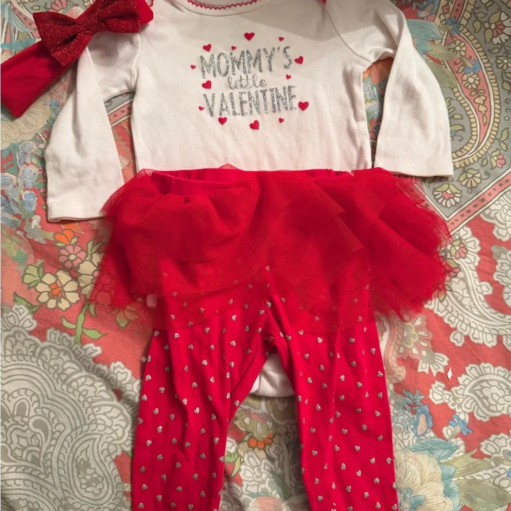 Valentine Outfit with Red Tutu & headband 12mo Perfect